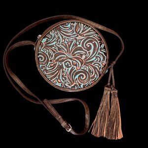 Patricia Nash Tooled Leather Circle Crossbody